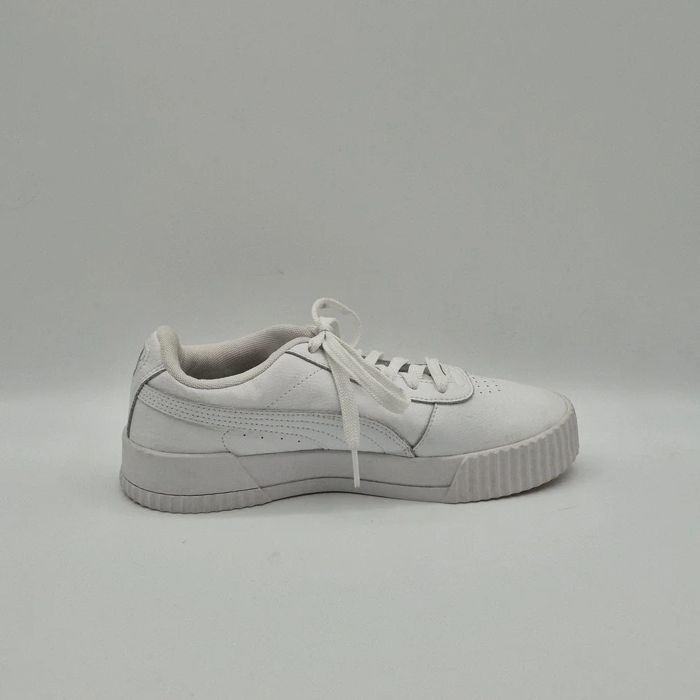 PUMA Shoes Womens Size 7.5 White Synthetic Low Top Casual Sneakers 370325-02